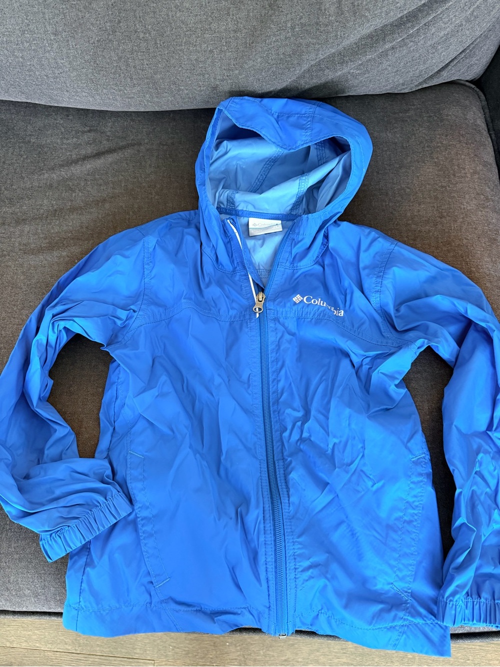 Columbia Kids Blue Hooded Rain Jacket